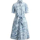 Ralph Lauren Classic Linen-Wvn-Dresses - Blue - 38