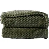 Sagaform Anni Fleece-Tæppe - Khaki green - 130X170CM