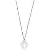 Lykken Crosses hopeinen sydän-risti riipus ketjulla 12 mm