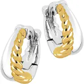 Lykken Casuals hopea-kulta korvarenkaat 13.5 mm