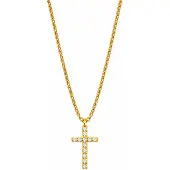 Lykken Crosses kullattu zirkonia ristikaulakoru 15.5 mm