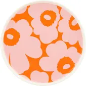 Marimekko Unikko lautanen Ø 20 cm Valkoinen–vaaleanpunainen–oranssi