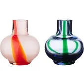 Marimekko Mini maljakko 2 osaa Light blue-dark green-red-white