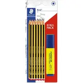 Staedtler 120 BK12P1, HB, Musta, Keltainen, Kahdeksankulmainen, PEFC, Kupla, 12 kpl