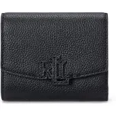 Ralph Lauren Pebbled Leather-Cmryn Sm Flp-Wlt-Sm - Black - ONE SIZE