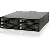 Icy Dock – 6x 2.5" to 1x 5.25" bay mobile rack SATA/SAS metal keylocks (MB996SK-6SB)