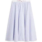 Tommy Hilfiger Poplin Branded Midi Skirt - Blue - L