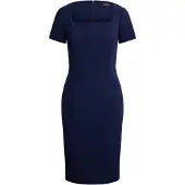 Ralph Lauren Faille Short-Sleeve Cocktail Dress - Black - 40