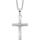 Lykken Crosses säteilevä hopeinen ristikaulakoru 45 cm