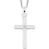 Lykken Crosses hopeinen ristikaulakoru zirkonia 45 cm