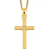 Lykken Crosses kullattu hopeinen ristikaulakoru zirkonia 45 cm
