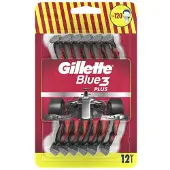 Gillette 12 kpl sinisiä 3 punaista kertakäyttöpartahöyliä miehille