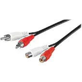 Wentronic Goobay Cinch-jatkojohto, 5 m - 2x Cinch-pistoke (audio vasen/oikea) &gt 2x Cinch-pistoke (audio vasen/oikea) (50027)