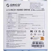ORICO 2.5' HDD / SSD Enclosure 6 Gbps USB-C 3.1 Gen1 (Black)