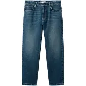Mango Straight Fit Cotton-Linen Jeans - Blue - 46