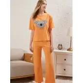 Trendyol Pyjama kivenharmaa / tummanoranssi