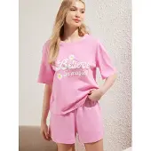 Trendyol Pyjamashortsit sitruuna / roosa / vaaleanpunainen / valkoinen