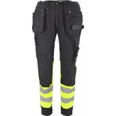 AWTOOLS Suojaavat työhousut AW02614; T3; 2XL musta/keltainen