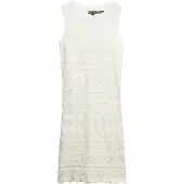 Superdry for woman. W8011857A White crochet mini dress (S), Casual, Sleeveless / Straps, Organic Cotton, Sustainable