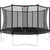 Berg trampoliini Favorit, sis. Comfort turvaverkon 380 cm Harmaa