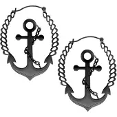 Wildcat Chain Anchor Hoops<!--63eb12edb3b18--> - Musta metalli