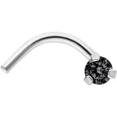Wildcat Curved Jewelled Nosestud - nenäkoru - Musta