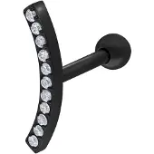 Wildcat Crystal Bow Earbarbell - Musta metalli