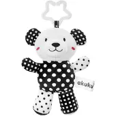 Akuku Plush hanging toy black/white BEAR