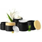 Hobby Hall 5x Musta himmeä lasiastia 50g kermalle, balsamille, kosmetiikalle