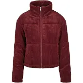 Urban Classics Välikausitakki 'Corduroy Puffer Jacket' burgundin punainen