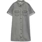 Vero Moda Vmjennie Ss Short Denim Dress Ga Noos - Grey - S