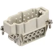 Harting HAN E liitin, insertti tyyppi 10Kahvallinen liitin ruuviliitin max 2,5mm2, 16A10 napainen