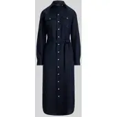 Ralph Lauren Soft Drapey Linen-Wvn-Dresses - Navy - 46