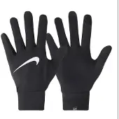 Nike Running Gloves Lightweight Tech - Musta/hopea, koko Large