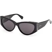 Max mara MM0132 58/15/135 Kiiltävä musta Etuosa asetaatti NAISILLE MM0132 Aurinkolasit
