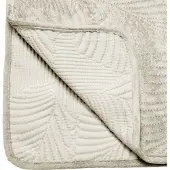 Dekoracja domu Kodin sisustus Leaf Ivory 240x260 cm veluurinen päiväpeitto