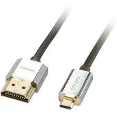 Lindy 41682, 2 m, HDMI-tyyppi A (vakio), HDMI-tyyppi D (mikro), 3840 x 2160 pikseliä, 3D, Musta