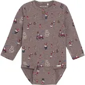 Minymo Body Ls Aop - Brown - 74