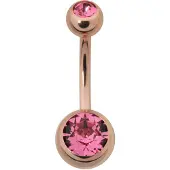 Wildcat Double Jewelled Bananabell - 10,0 mm, Roza