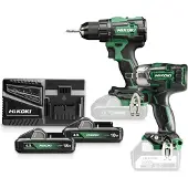HiKOKI Akkukonesarja KC18DEWFZ (DS18DE + WR18DBDL2); 18 V; 2x4,0 Ah akku