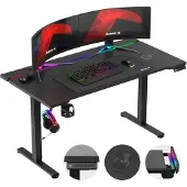 Huzaro Hero 8.7 RGB Sähköinen -pelipöytä, musta, 140 cm x 70 cm