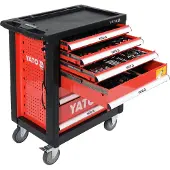 YATO YT-55307, Terästä, Musta, Punainen, 6 laatikko(a), Kuulalaakeriset teleskooppikiskolaatikot, 25 kg, 35 kg