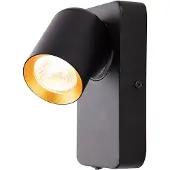 Milagro Andy seinävalaisin GU10 16cm musta/kulta