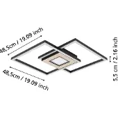 Eglo MARINELLO KATTOVALAISIN 1040LM 485X485 MUSTA/EG FSC