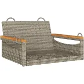 vidaXL Keinutuoli, harmaa, 63x62x40 cm, polyrottinki