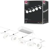 Paulmann Circle-LED-vaijerijärjestelmä 5x, valk. Circle, Valkoinen/opaali, Eteinen, Metalli, Moderni
