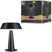 Paulmann Paulmannin Soala-LED-pöytälamppu, antrasiitti, 31 cm, IP44 Soala, himmennettävä, Musta, Synteettinen materiaali, Moderni, aurinkokennovalaisin
