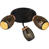 TRIO Bidar spottivalaisin 3xE14 58cm musta/kulta