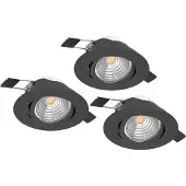 Eglo SALICETO SISÄÄNRAKENNETTAVA. LED-KATTOVALAISIN Ø88 3X6W 1350LM 2700K HIMOITUSKYTKIMELLÄ.