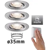 Paulmann Nova mini Plus LED easydim 3 kpl rauta Mini Plus, himmennettävä, Alumiini/harmaa/sinkki, Olohuone/ruokailutila, Alumiini, Moderni,
